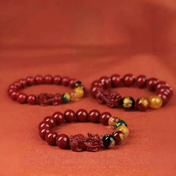 2024 Cinnabar Pixiu Bracelet – Chinese Five Wealth Gods Amulet for Year of the Dragon - Zodiac Birth Year Talisman